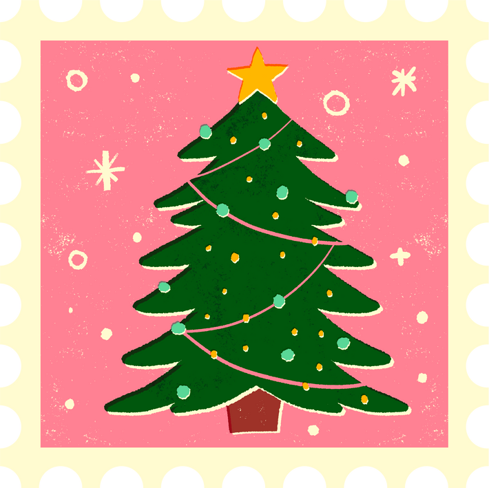 Risograph Christmas Tree Stamp